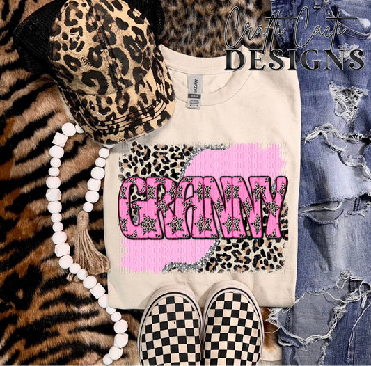 Granny Pink Leopard Stars Digital Download