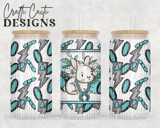 Turquoise Junkie Easter Bunny 16 oz Tumbler Wrap Digital Download