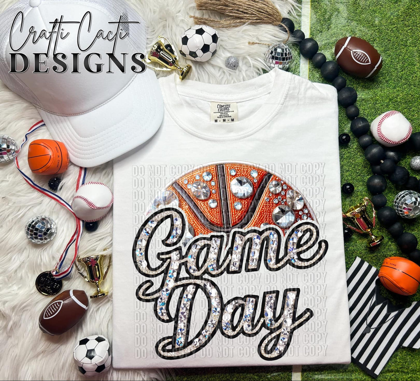 Faux Bling Game Day Basketball Digital Download