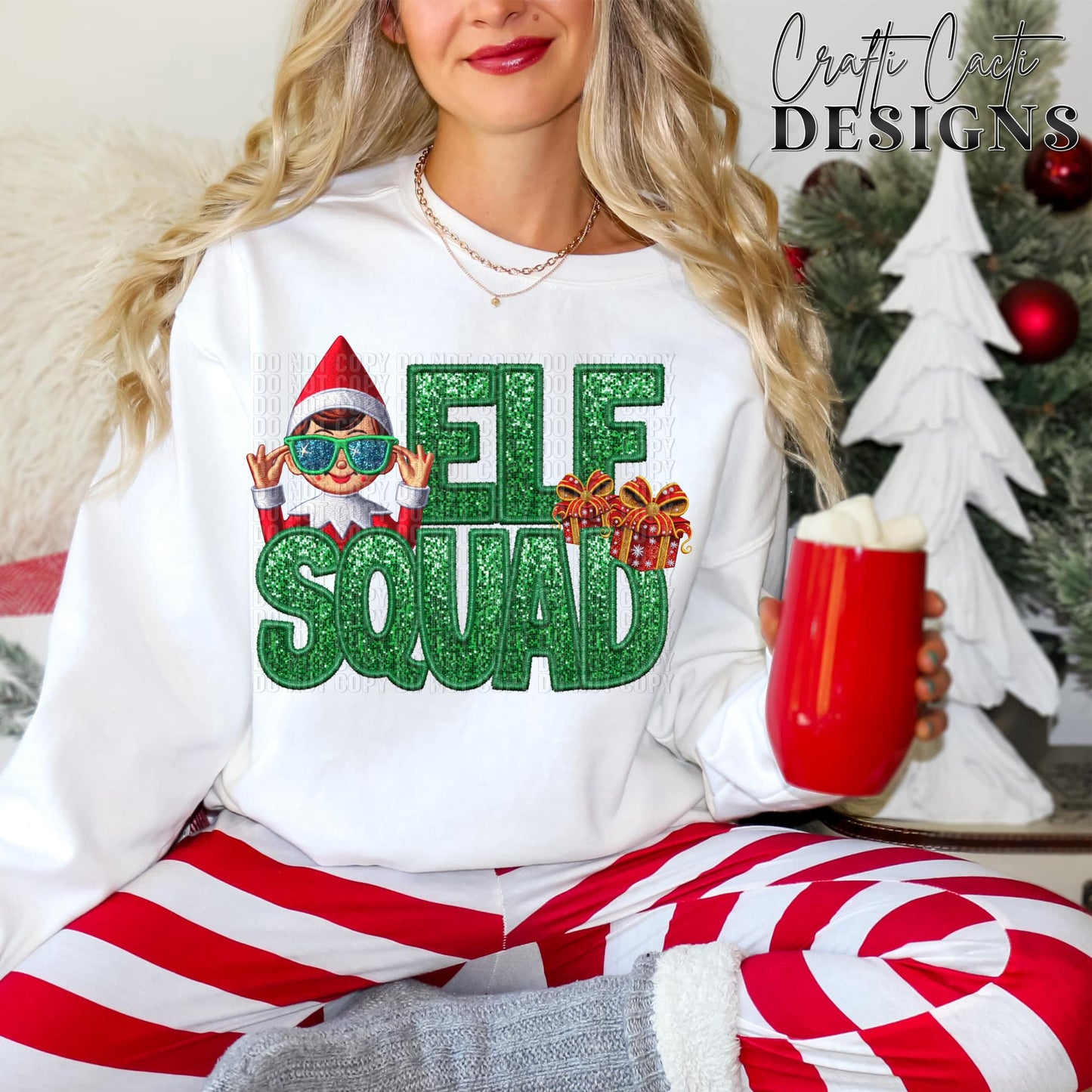 Elf Squad with Glasses - Elf On Shelf Faux Embroidery - Digital Download