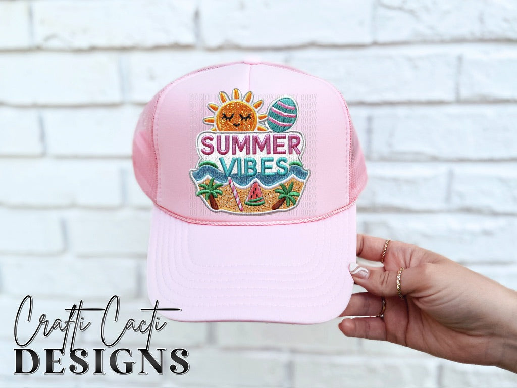 Summer Vibes Hat Patch Digital Download