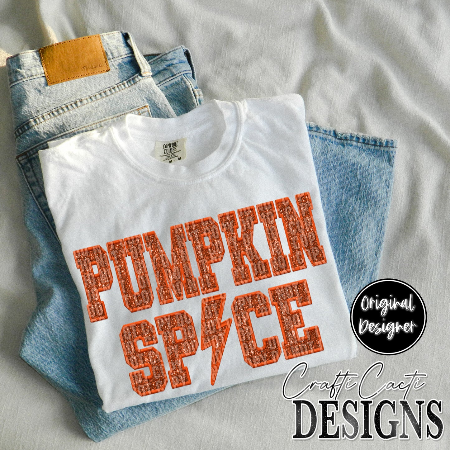 Pumpkin Spice Sequin Embroidery Digital Download