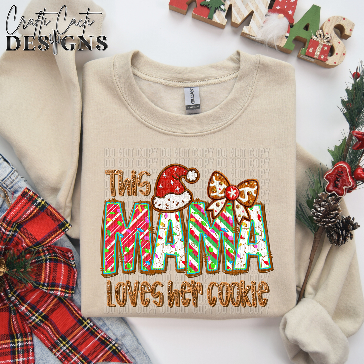 This MAMA Loves Her Cookies - 2 Options Available - Faux Embroidery Digital Download