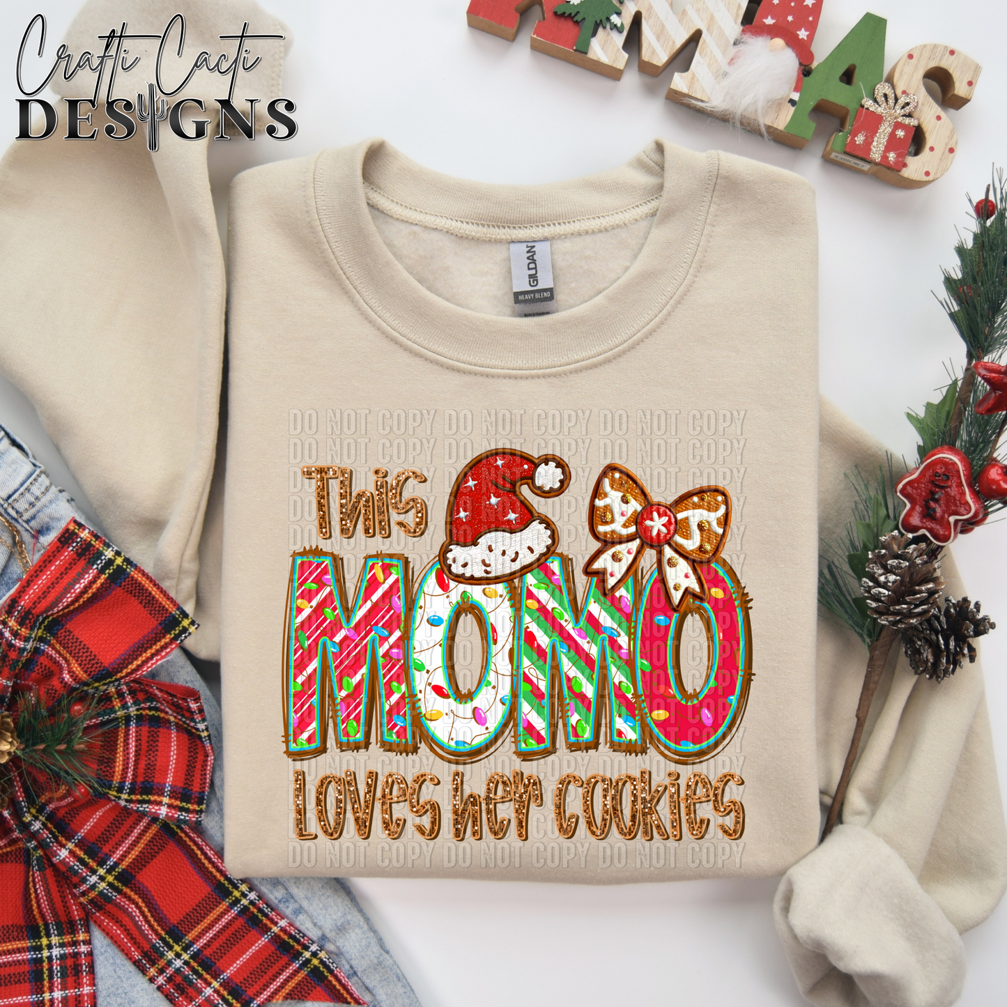 This MOMO Loves Her Cookies - 2 Options Available - Faux Embroidery Digital Download