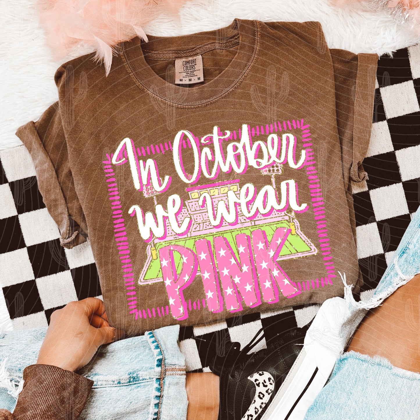 In October We Wear Pink Preppy Field - Digital Download