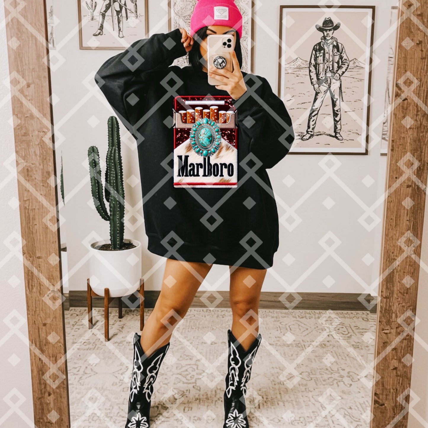 Marlboro Concho - Faux Embroidery - Digital Download