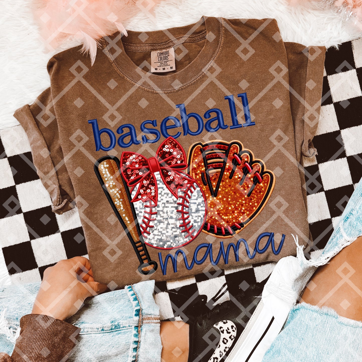 Baseball Mama - Faux Embroidery Digital Download