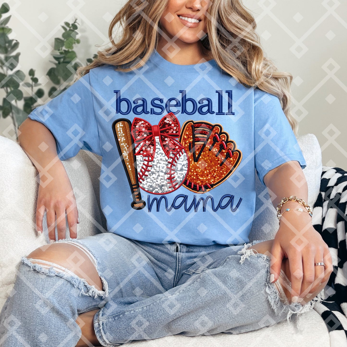 Baseball Mama - Faux Embroidery Digital Download
