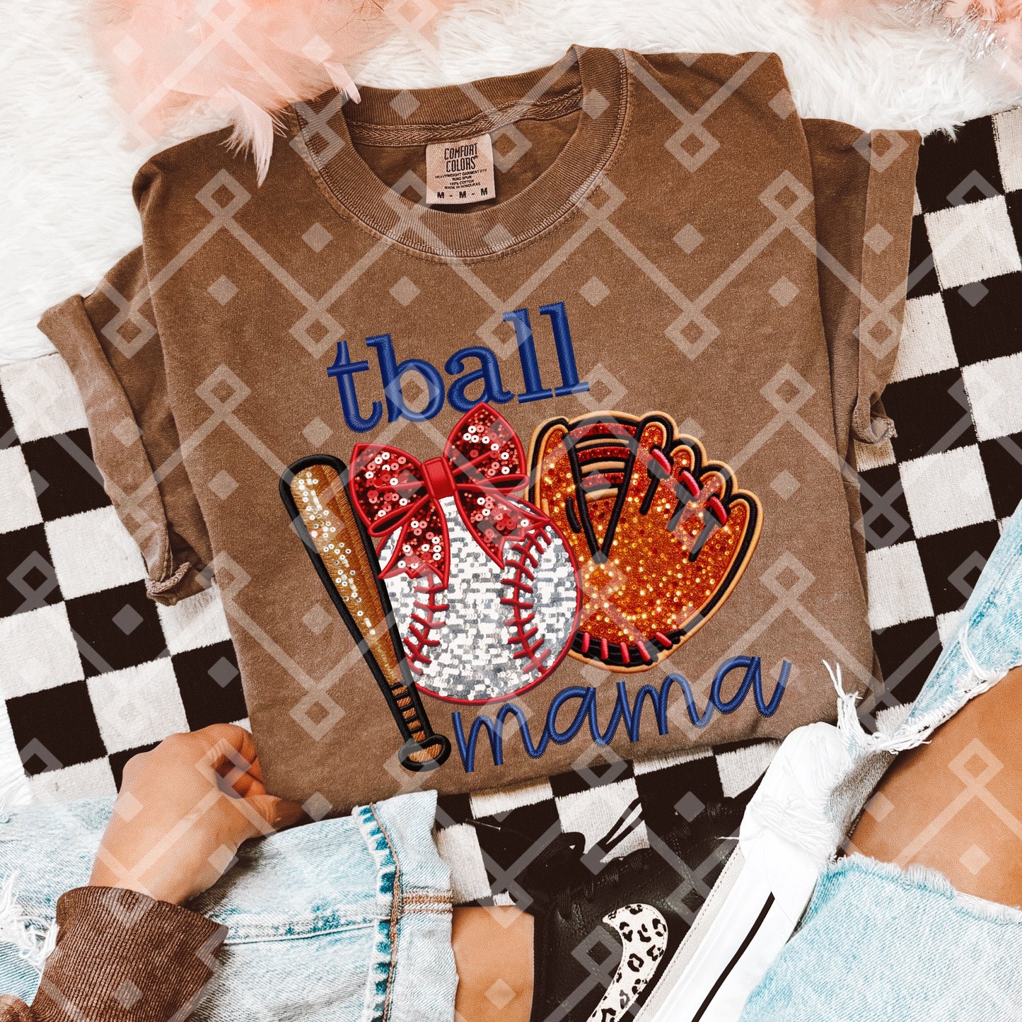 Tball Mama - Faux Embroidery Digital Download