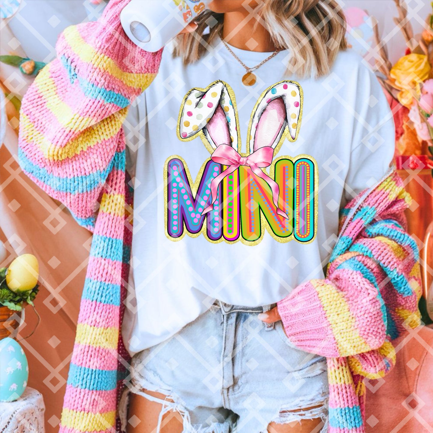 Mama + Mini Easter Bunny - Marquee Name - Digital Download
