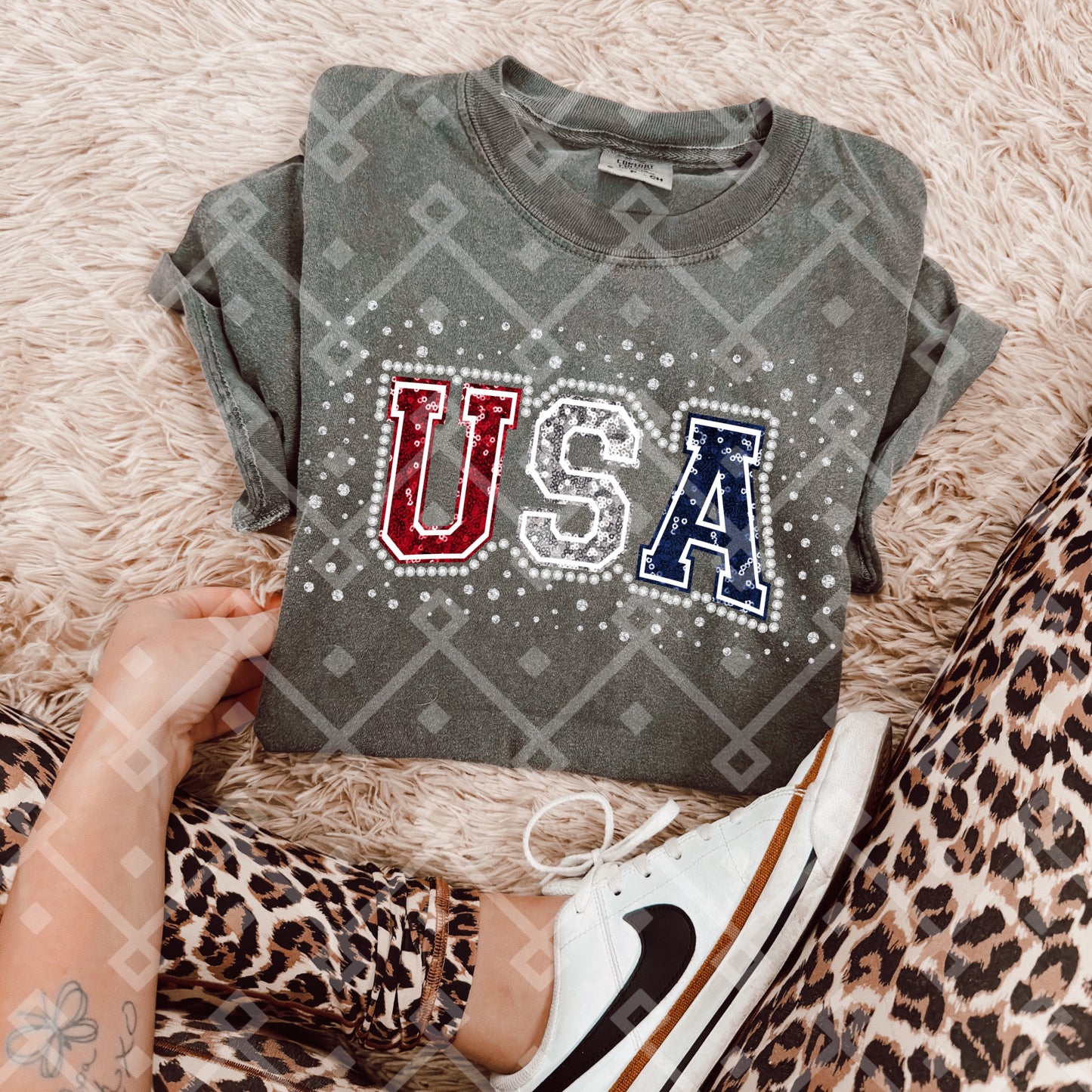 USA - Faux Sequin + Bling - Digital Download