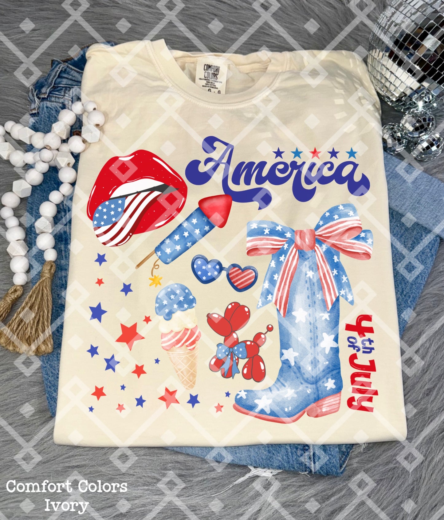 America Preppy Collage Digital Download