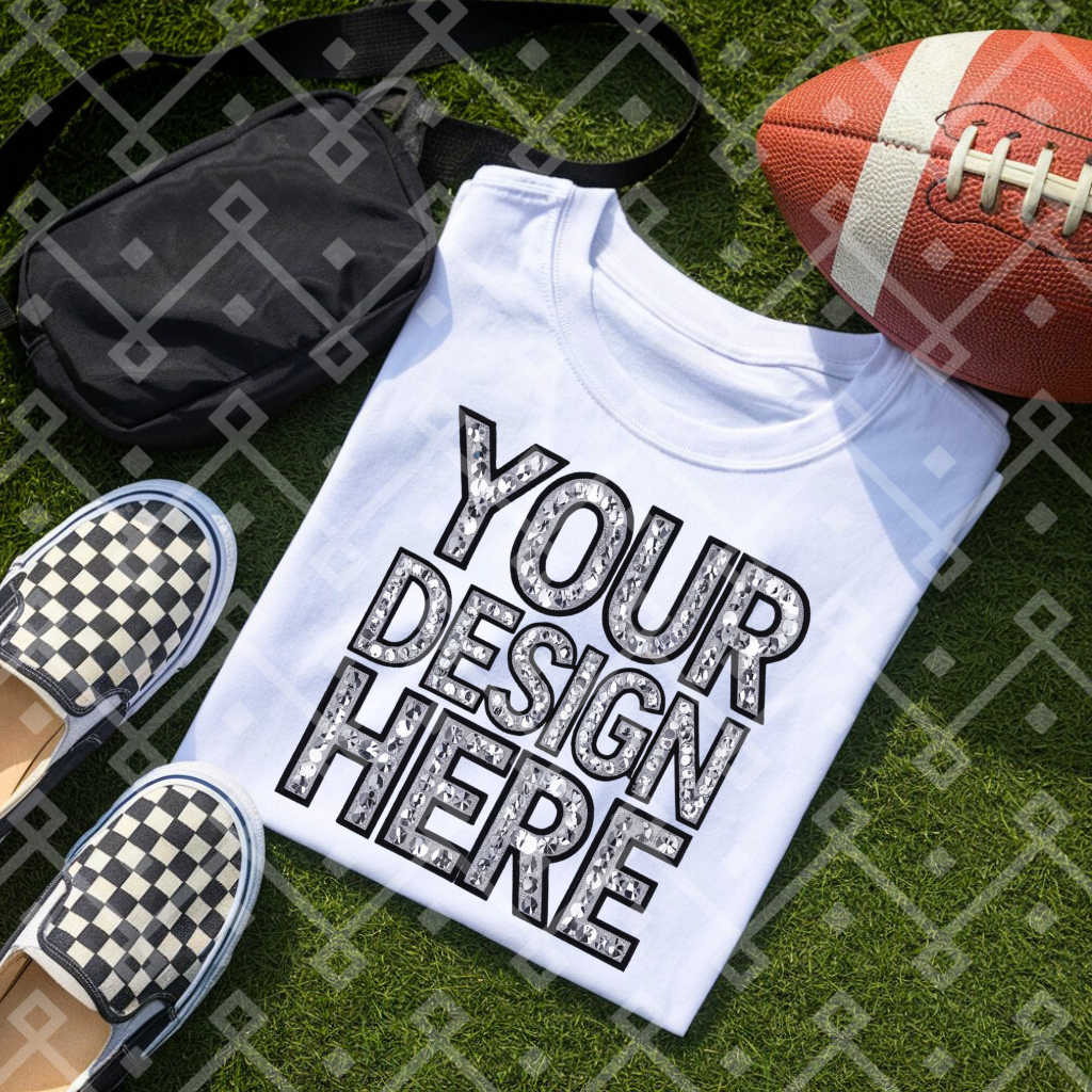 Offbranded White Tee Football Mock Up