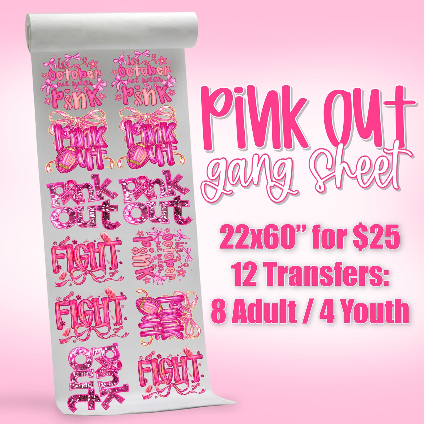 Pink Out Pre-Made Gang Sheet
