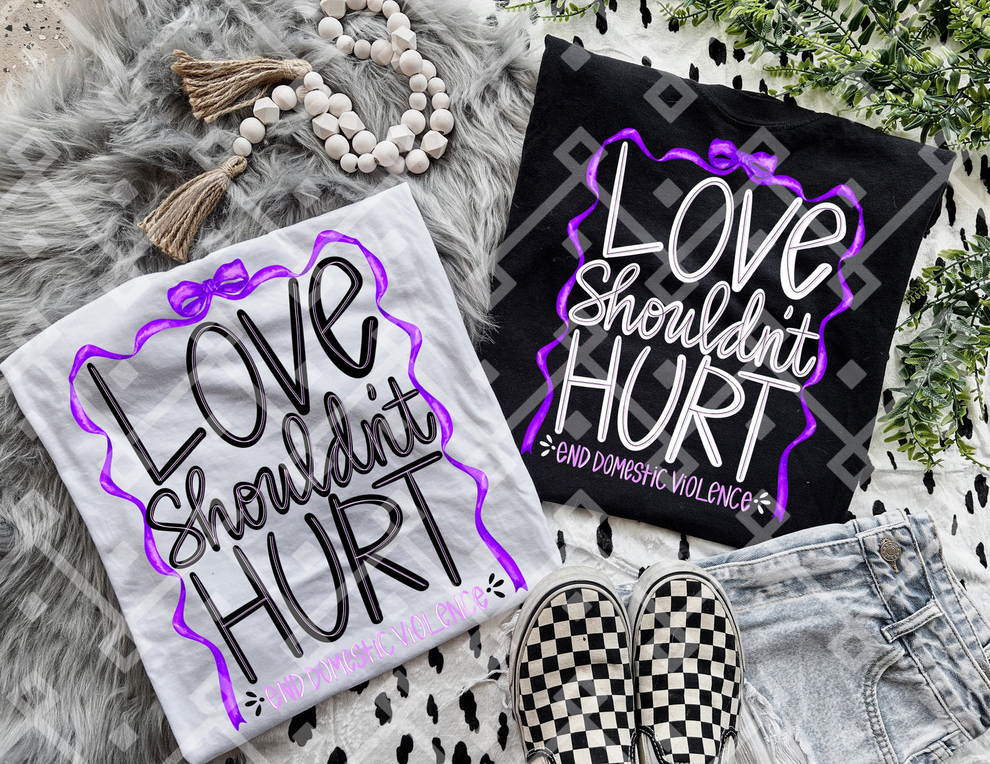 Love Shouldn’t Hurt; End Domestic Violence (White and Black Font Included) Digital Download