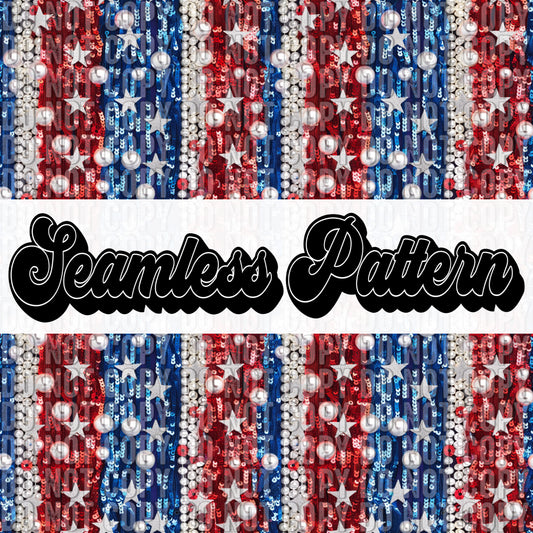 Patriotic Sequin Fringe Seamless 2 Digital Download