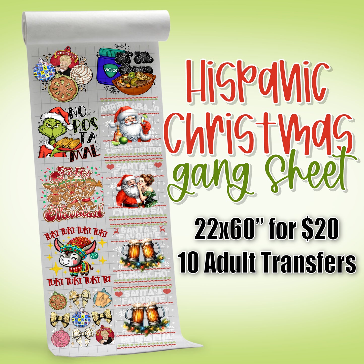 Hispanic Christmas Pre-Made Gang Sheet