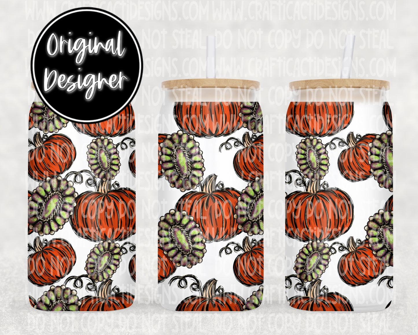 Concho Pumpkins 16 oz Tumbler Wrap Digital Download