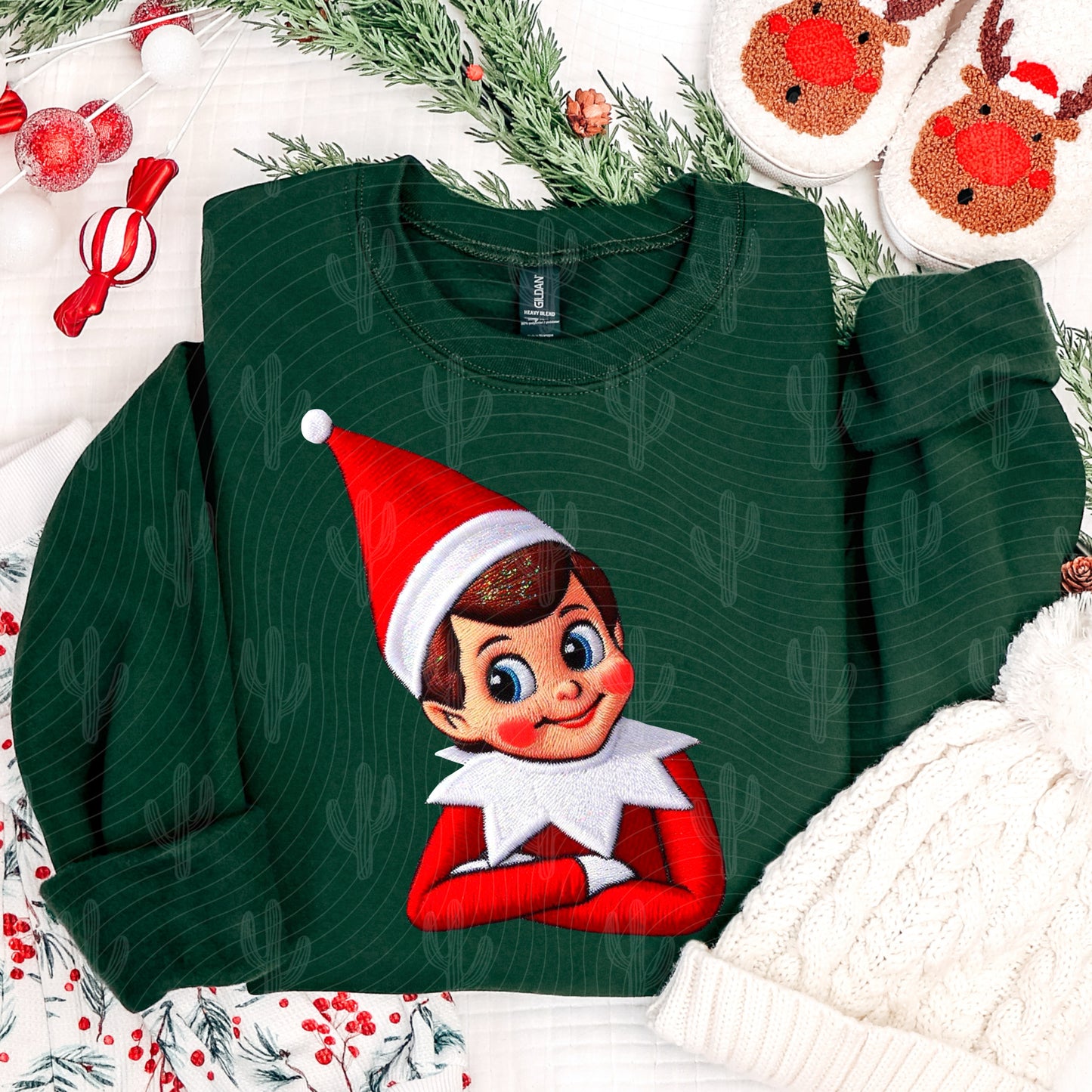 Elf on Shelf Faux Embroidery Digital Download