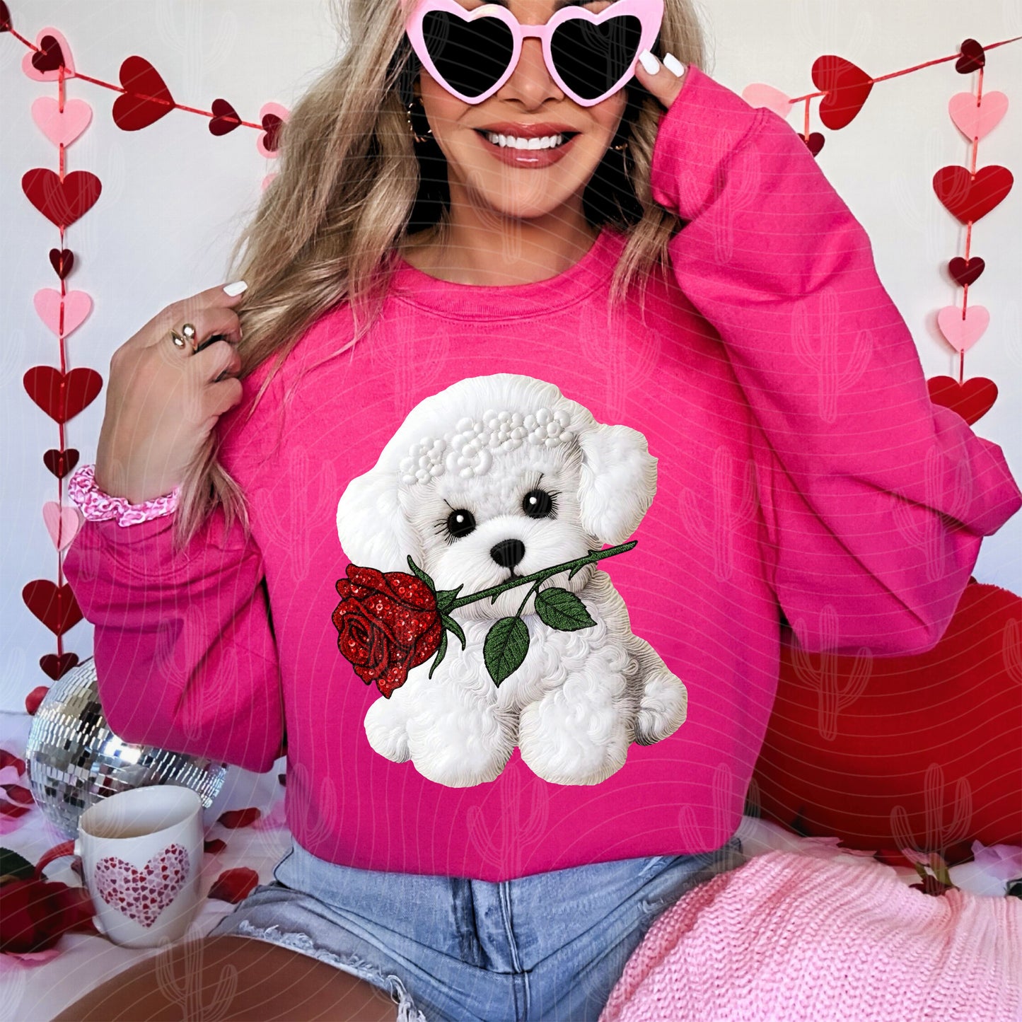 Valentines Day Dog Breeds - Faux Embroidery Digital Download