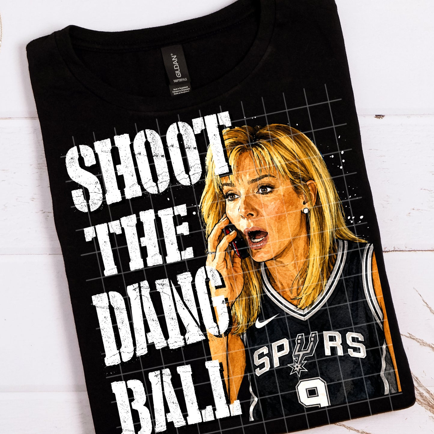 Shoot The Dang Ball Spurs (Black and White Fonts) - Facebook Exclusive Digital Download