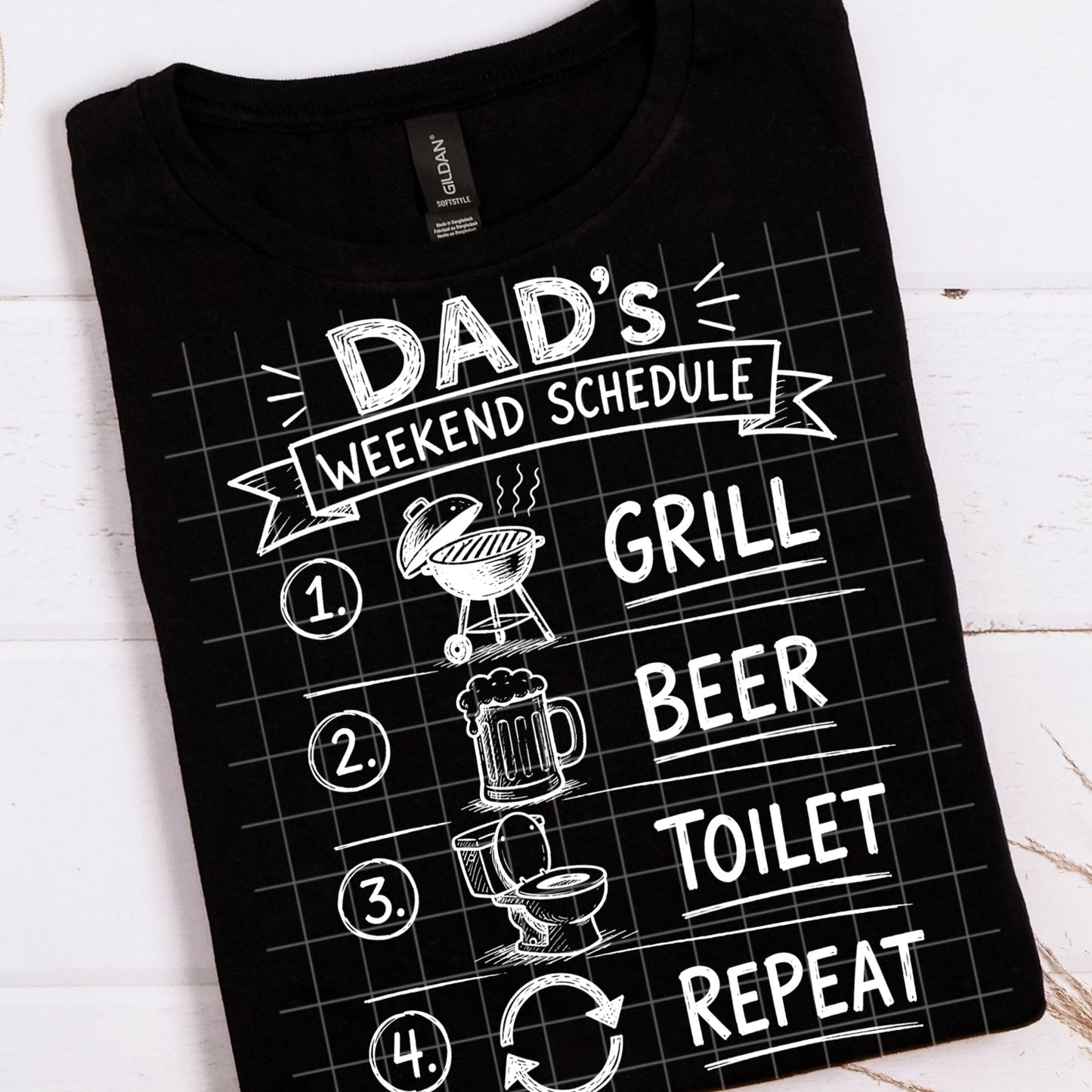 Dad’s Weekend Schedule (Black and White Fonts Included) Digital Download