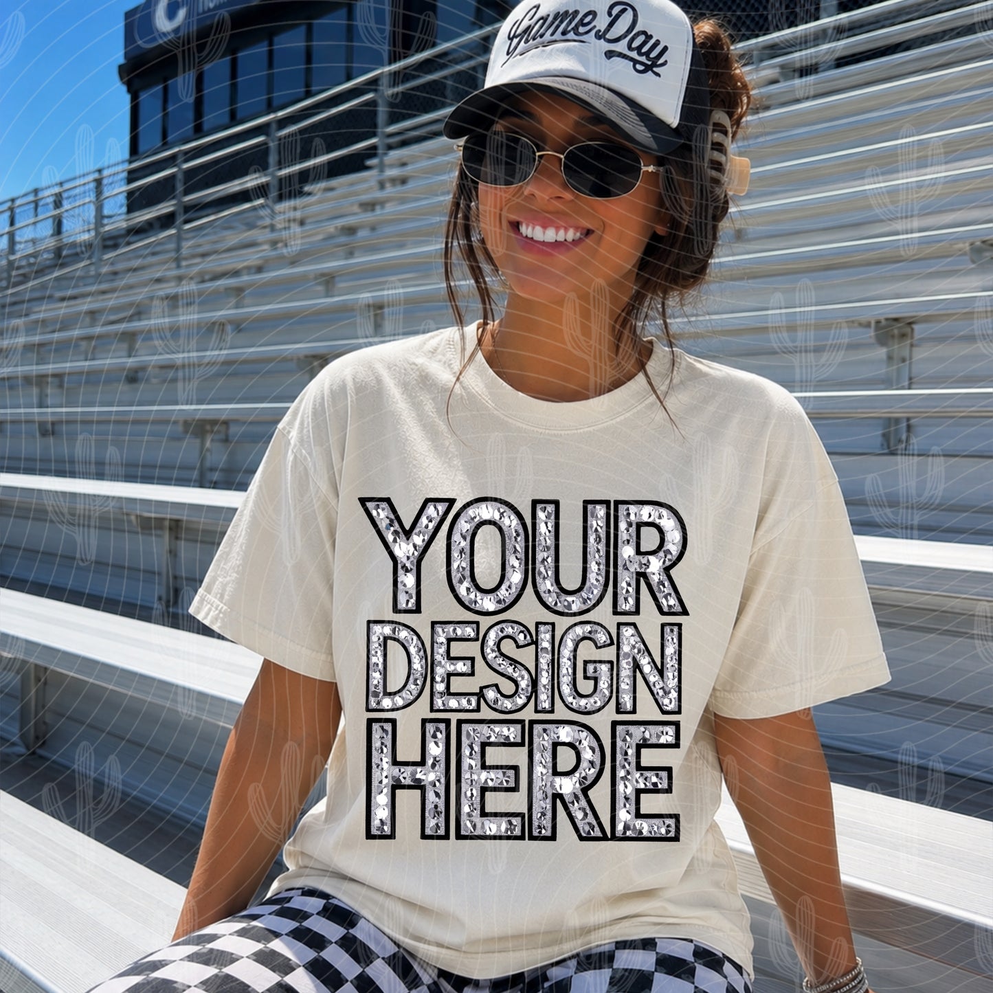 Ivory CC Tee Football Mock Up
