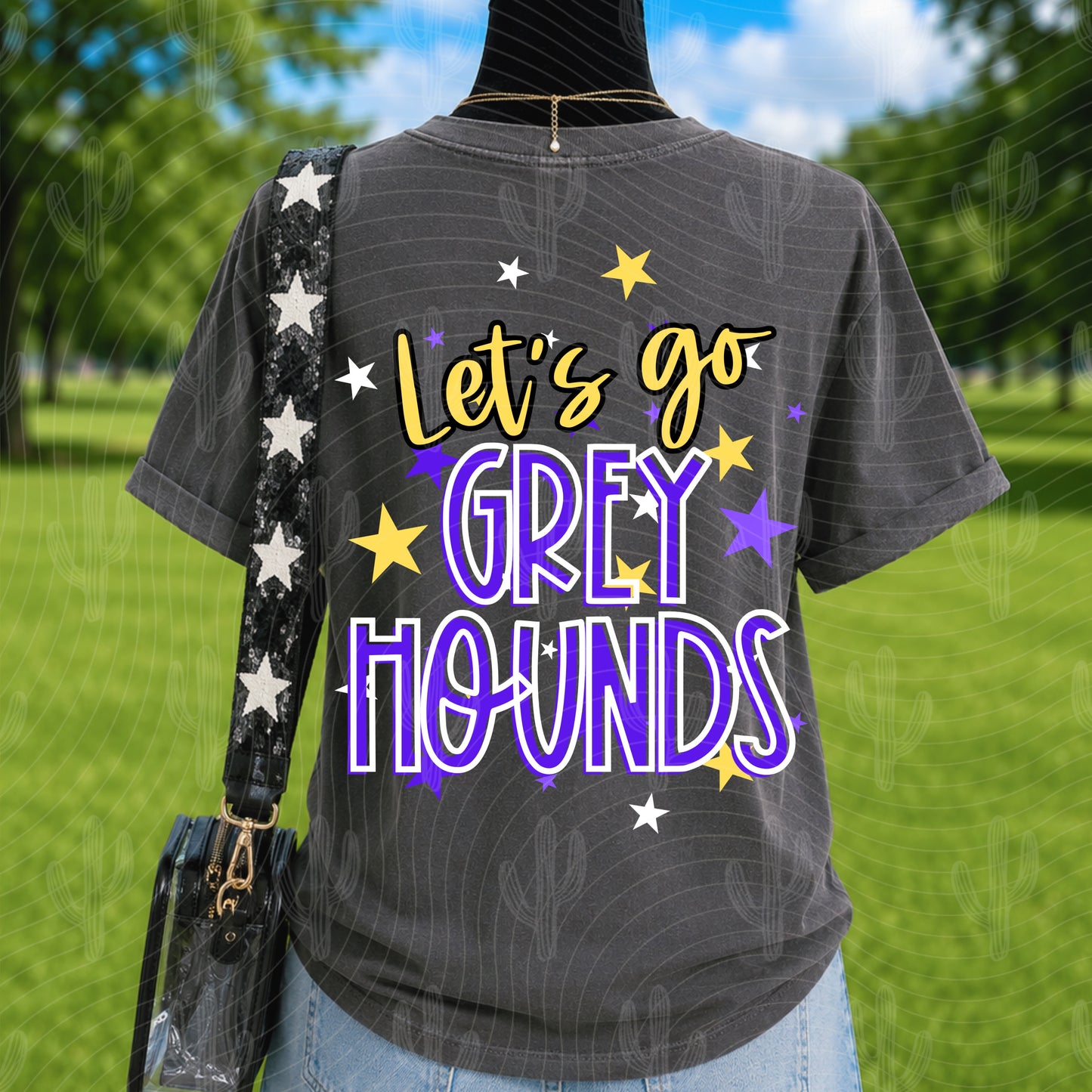 Let’s Go Mascot Starry Editable Canva Template (Includes BOTH Front + Back Design) - Instant Digital Download