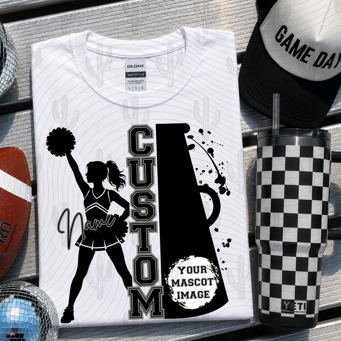 Custom Cheerleader Editable Canva Template (Both White/Black Colors) - Instant Digital Download