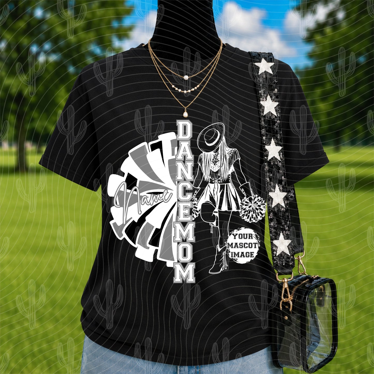 Custom Drill Dance Mascot Editable Canva Template (Both White/Black Colors) - Instant Digital Download