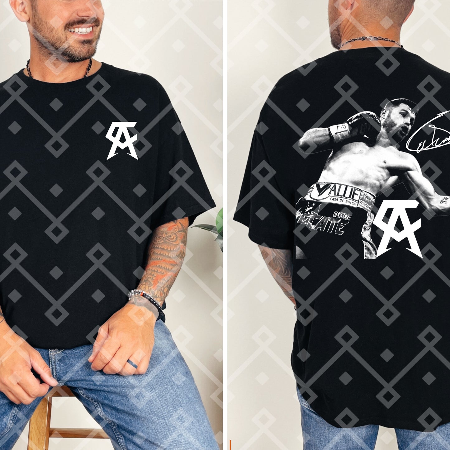 CA Halftone Knockout - Boxing Champ - Pocket included - Digital Download