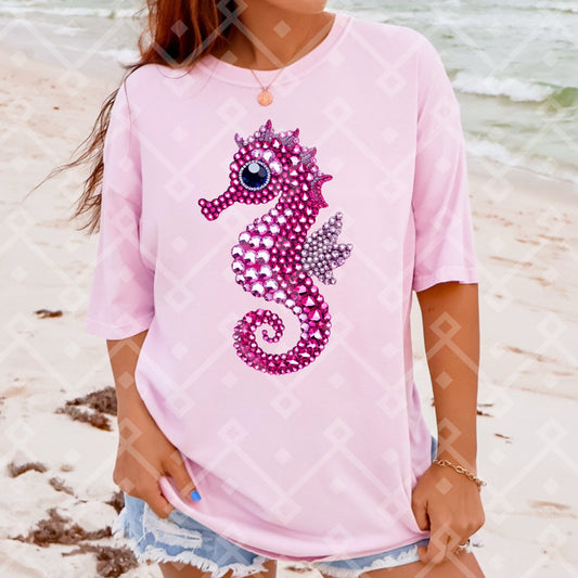 Rhinestone Seahorse - Faux Rhinestone - Digital Download