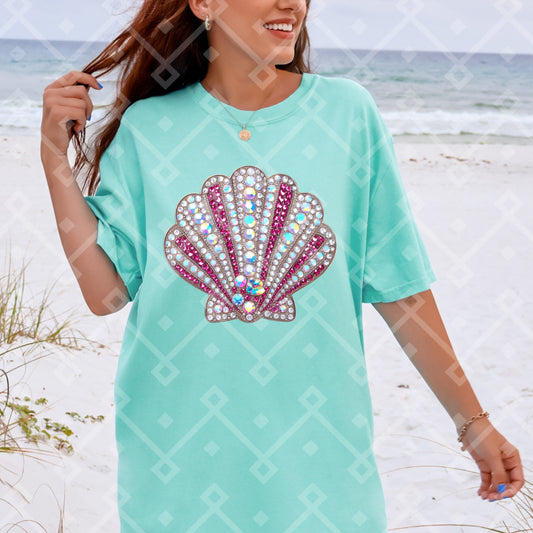 Rhinestone SeaShell - Faux Rhinestone - Digital Download