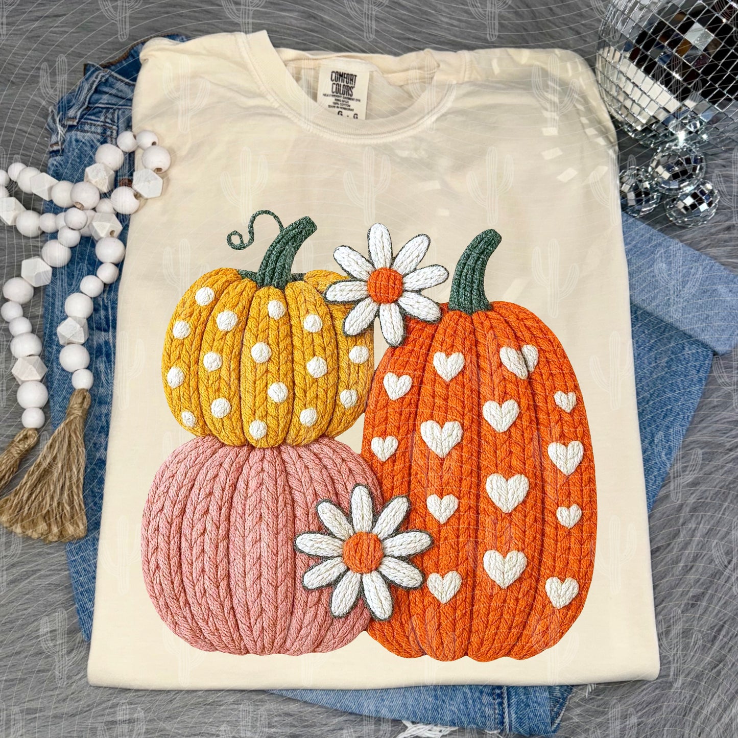 Pumpkins Faux Yarn Digital Download