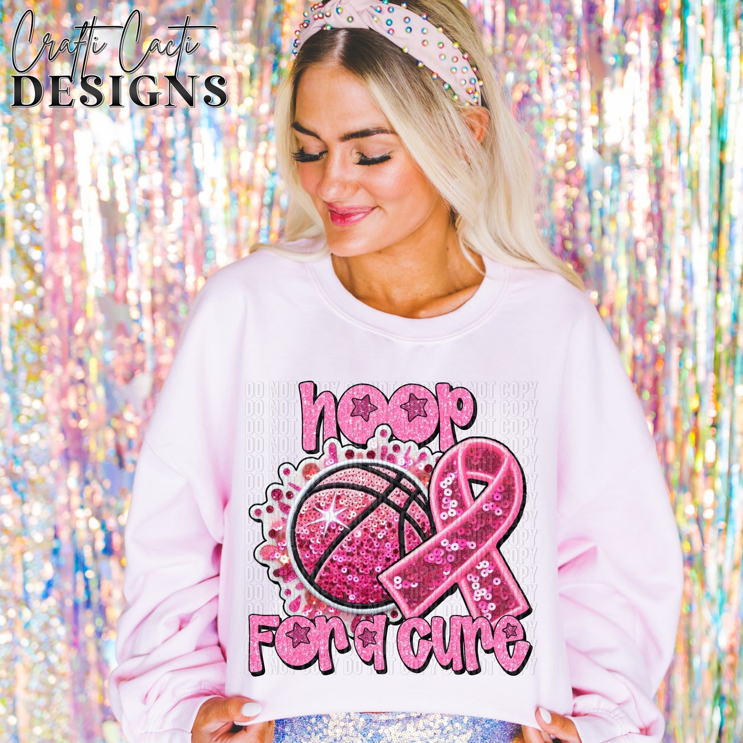 Hoop for a Cure Faux Embroidery Digital Download