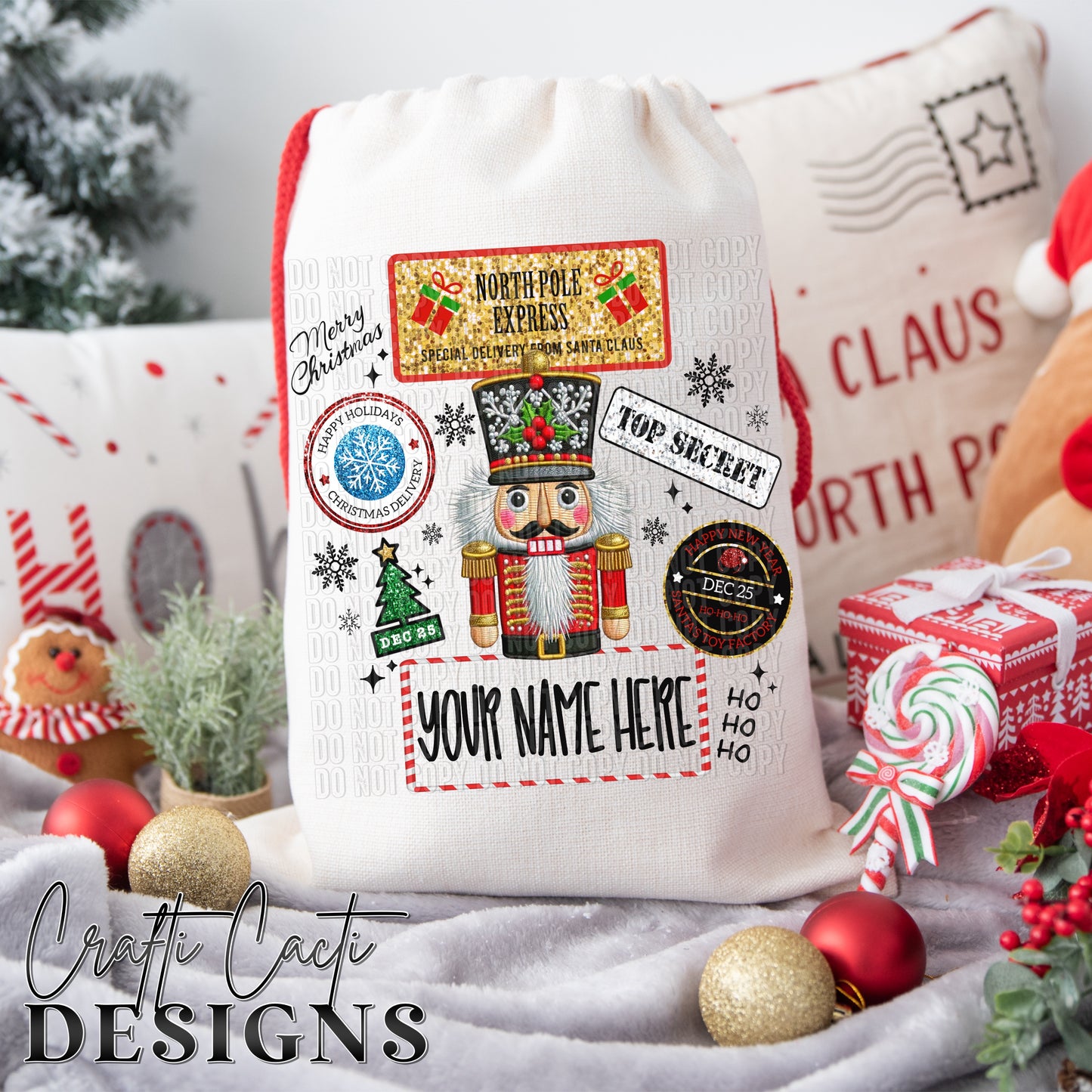 Nutcracker Gift Sack - Add Your Own Name - Digital Download