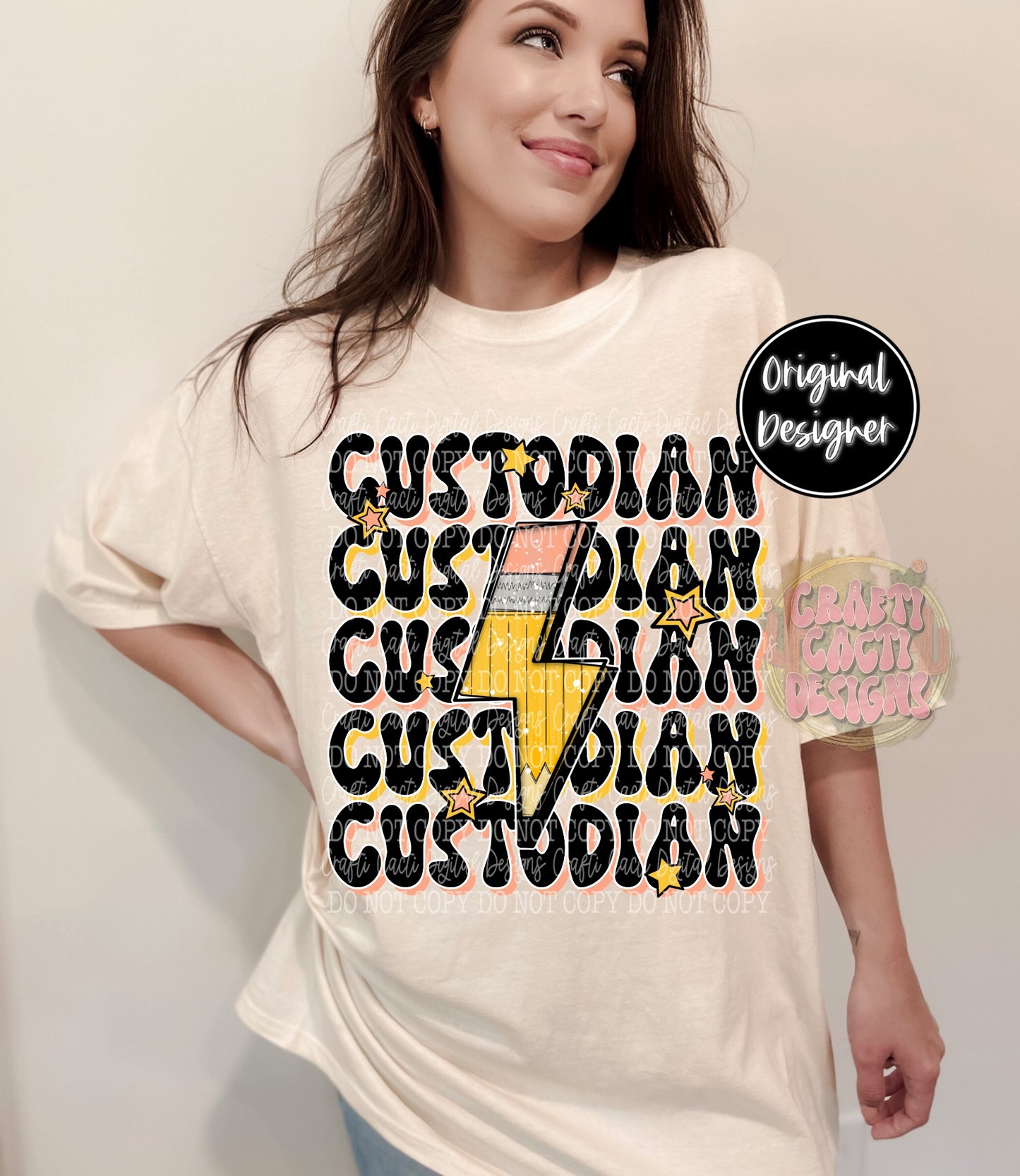 Custodian Retro Pencil Bolt Digital Download