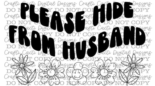 Please Hide From Husband Thermal Label Digital Download