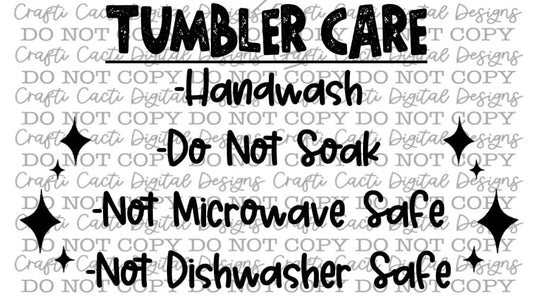 Tumbler Care Thermal Label Digital Download