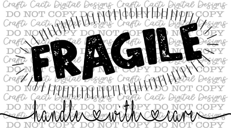 Fragile Handle with Care Thermal Label Digital Download