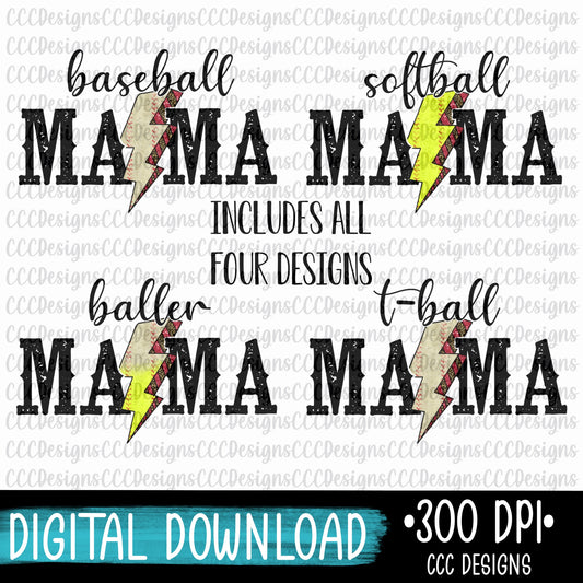 Baseball - Softball - TBall - Baller Mama Digital Download