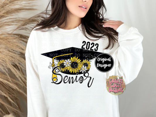 Senior 2023 Sunflowers Grad Cap Digital Download