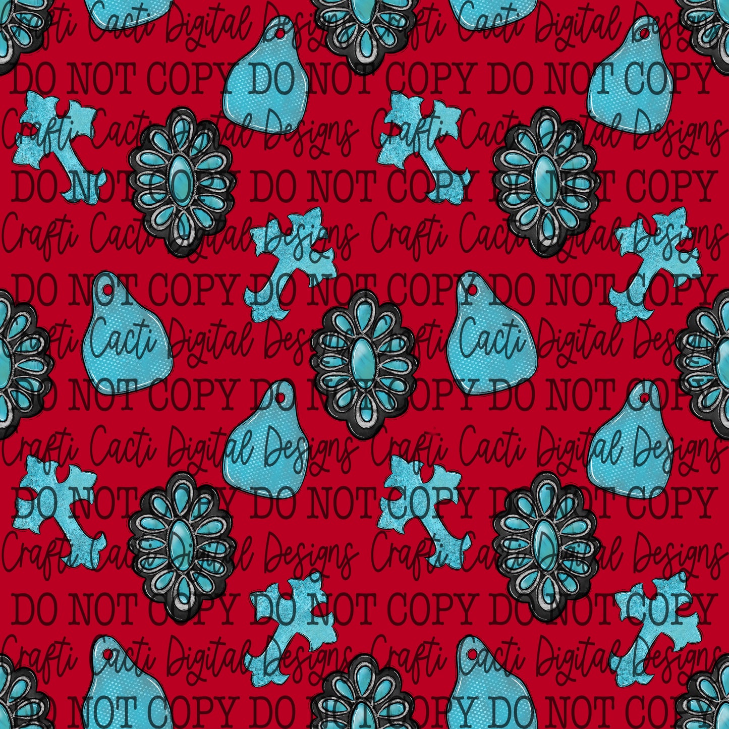 Concho Red Seamless Digital Download