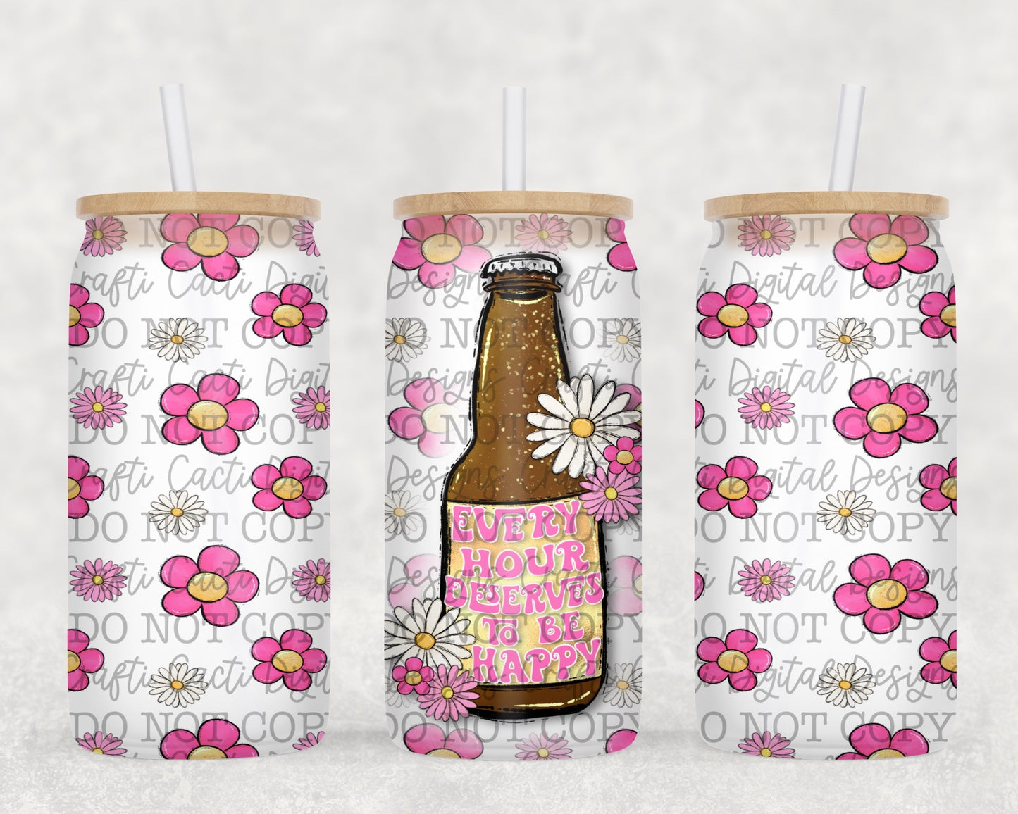 Happy Hour 16 oz Tumbler Wrap Digital Download