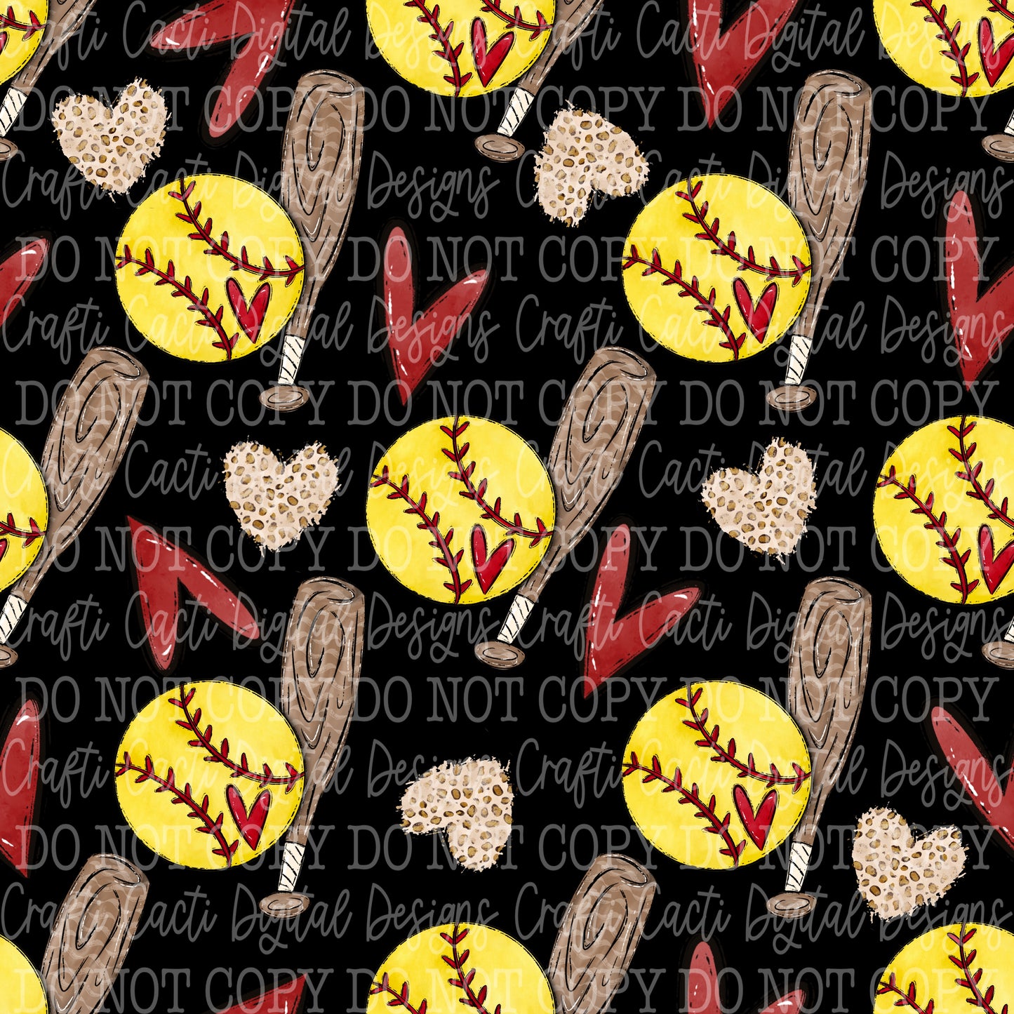 Softball Seamless Digital Download