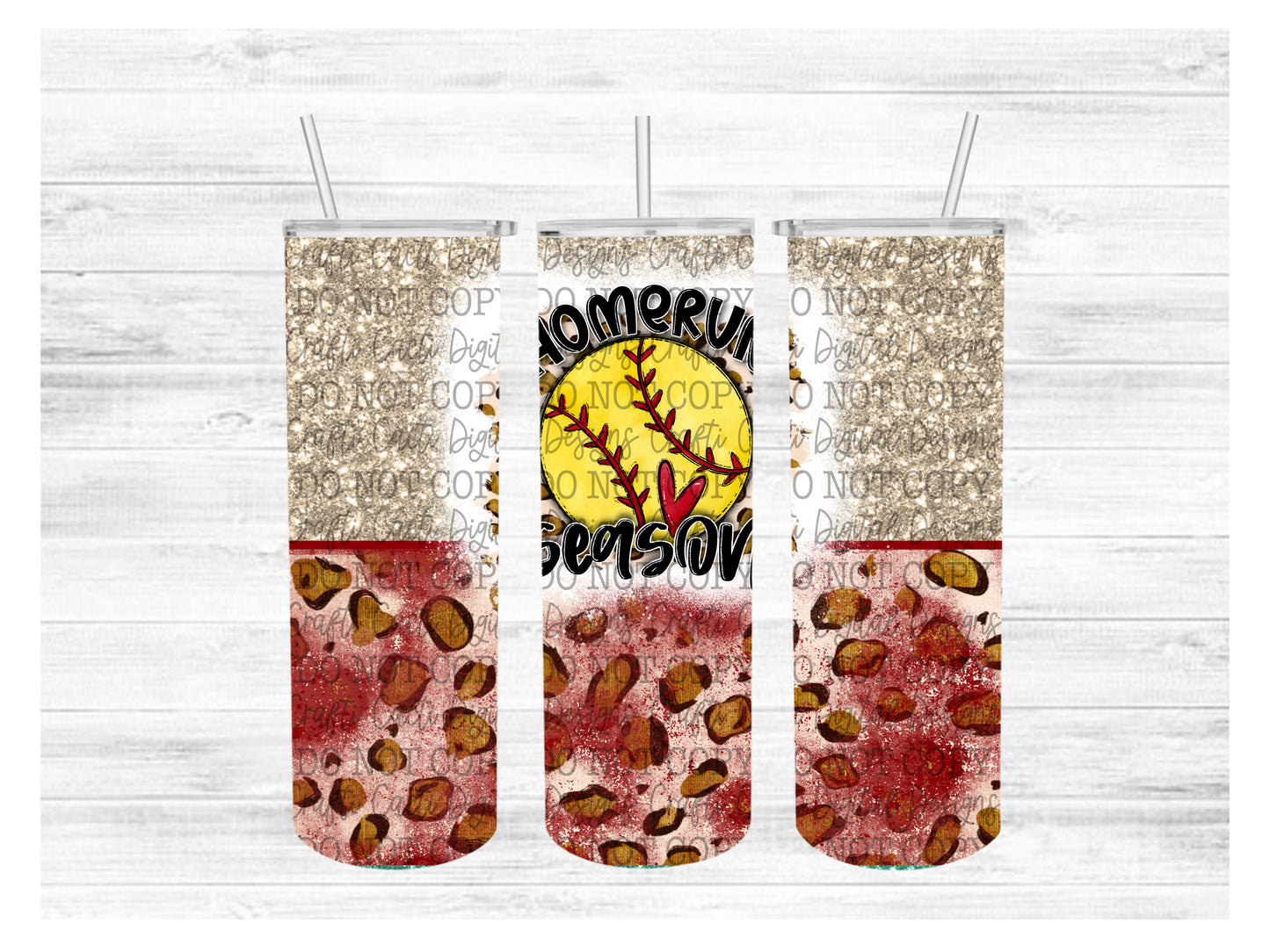 Softball Tumbler Wrap Digital Download - 20 oz Tumbler