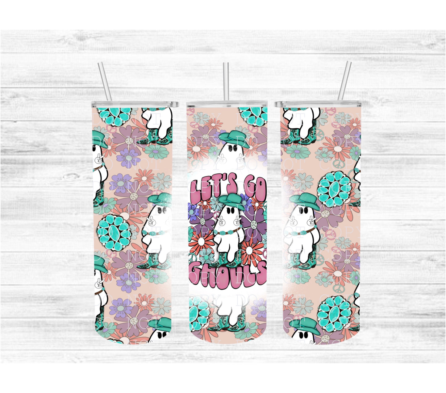 Lets Go Ghouls 16 oz Tumbler Wrap Digital Download