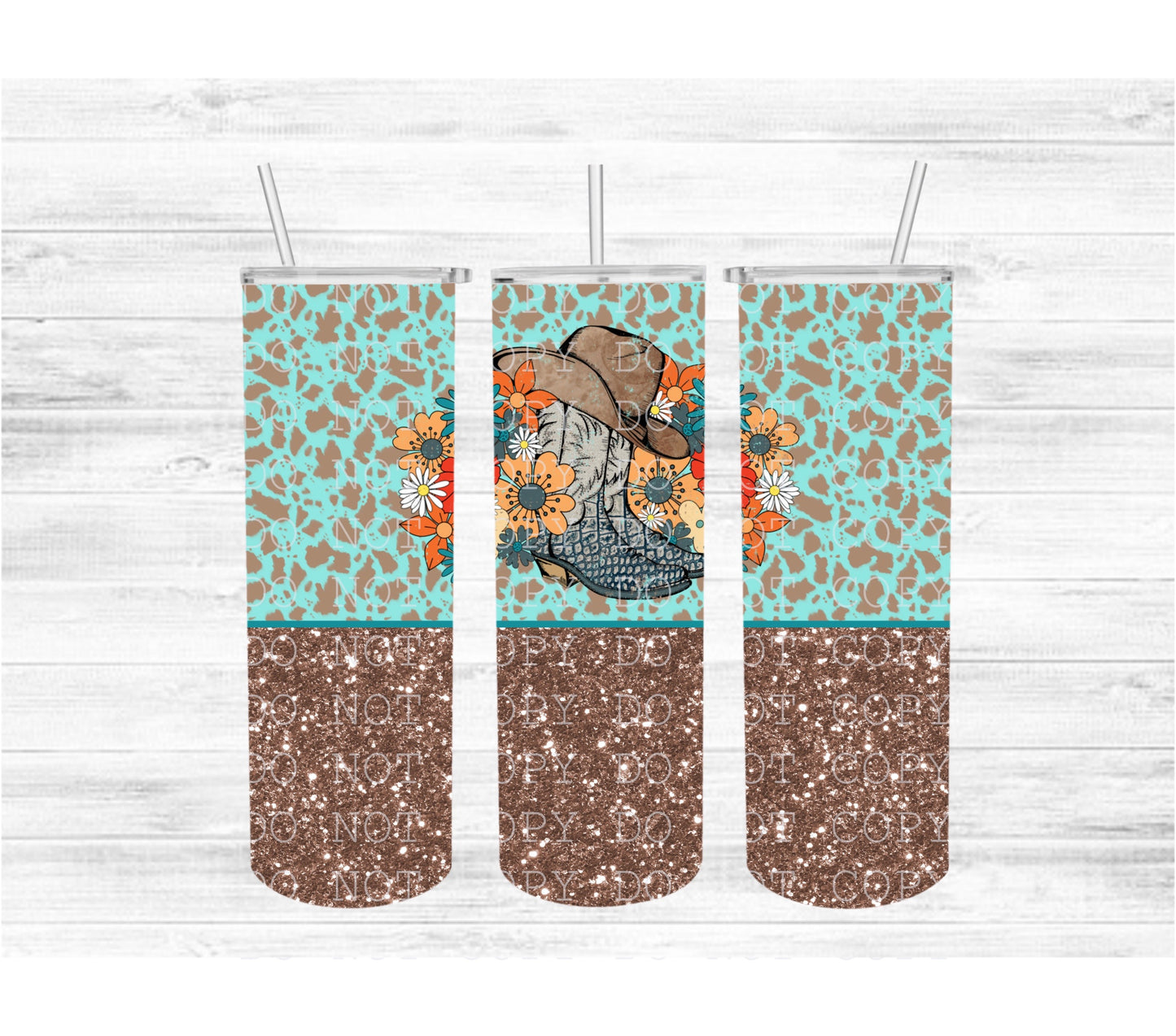 Floral Boots Tumbler Wrap Digital Download - 20 oz Tumbler