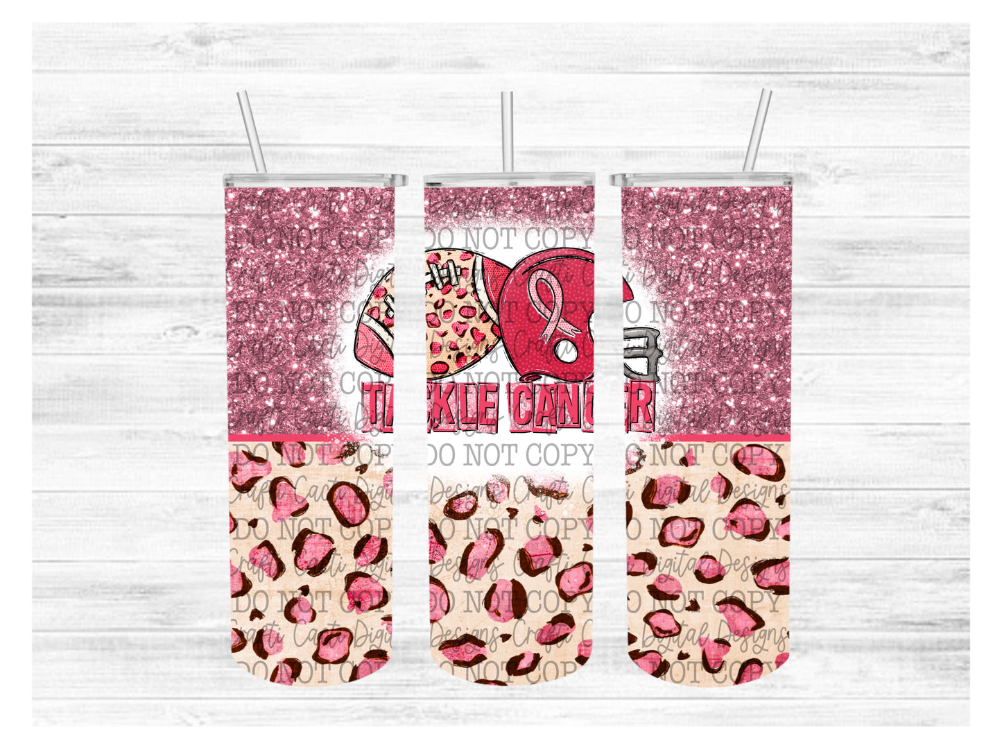 Tackle Cancer Tumbler Wrap Digital Download - 20 oz Tumbler