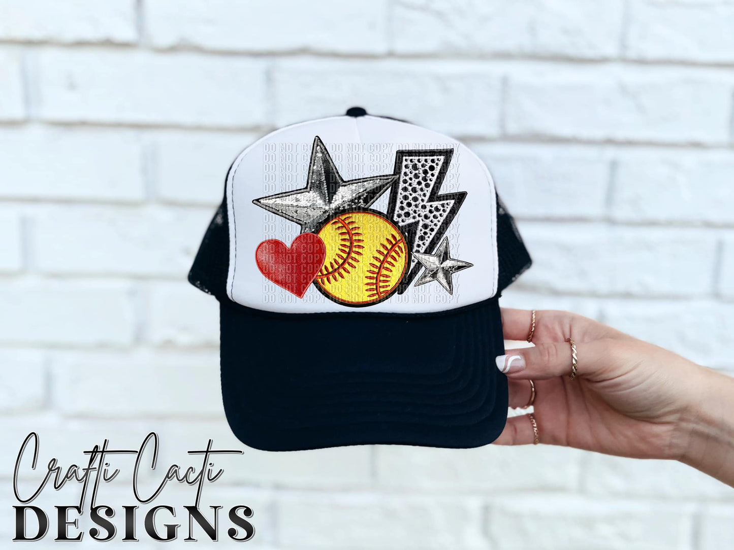 Softball Hat Patch Digital Download